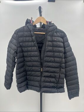 Tommy Hilfiger Black Quilted Packable Hooded Puffer Jacket